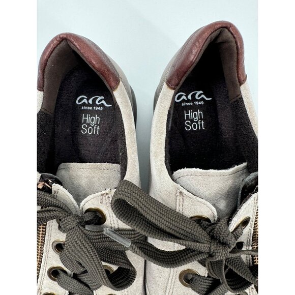 Ara Women's Sneakers in Gray with Brown Accents - Picture 4 of 11